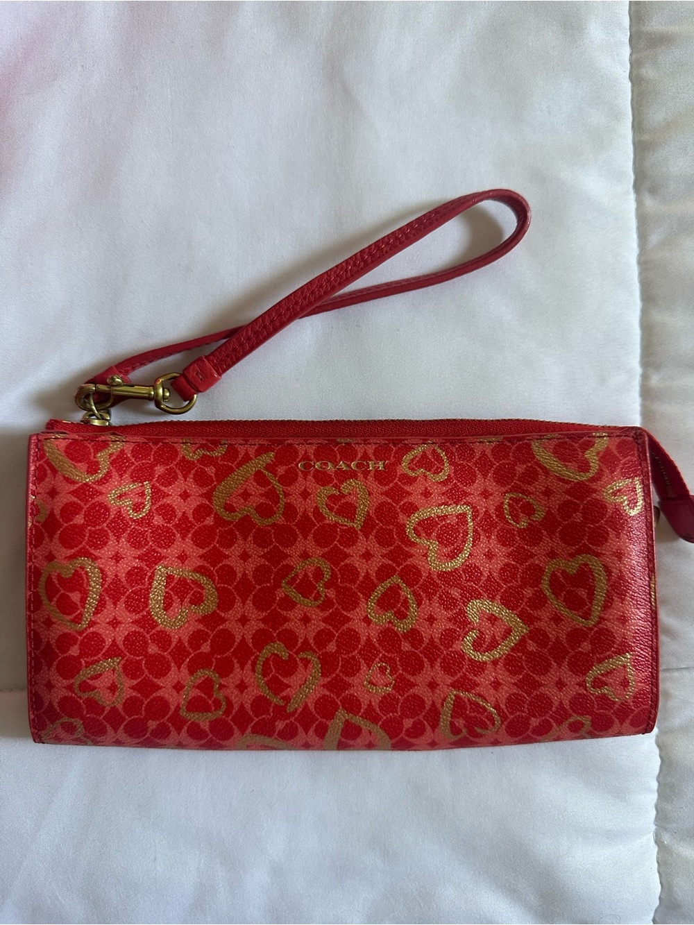 Coach valentine print wristlet